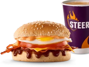 Bacon, Cheese, Egg & Tomato Breakfast Bun Bacon, Cheese, Egg & Tomato Breakfast Bun